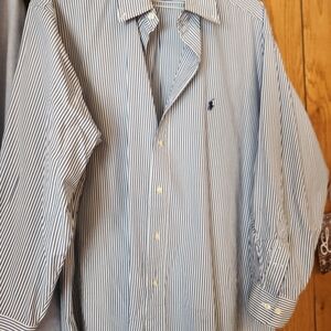Ralph Lauren Navy and White Striped Shirt